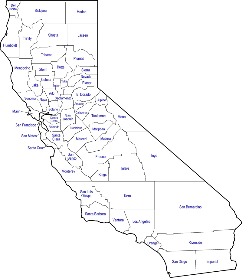 county map of california Charter Schools In California Counties Ca Dept Of Education