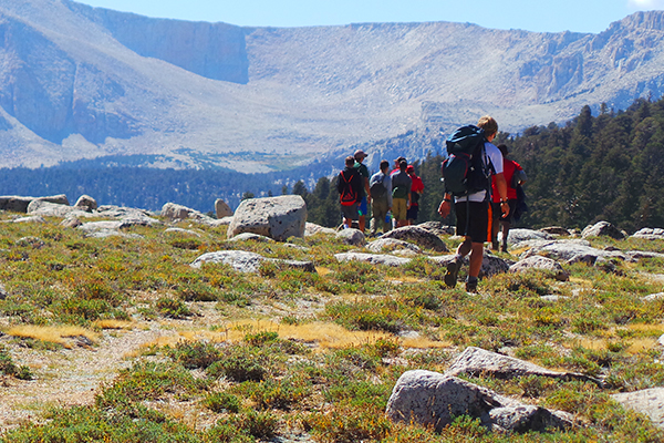 Picture of the Thacher School students backpacking.