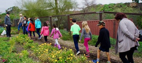 Students enjoy a walking field trip to complement their outdoor and environmental education.