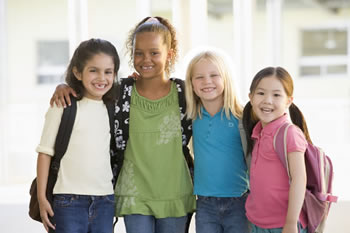 Four elementary school girls